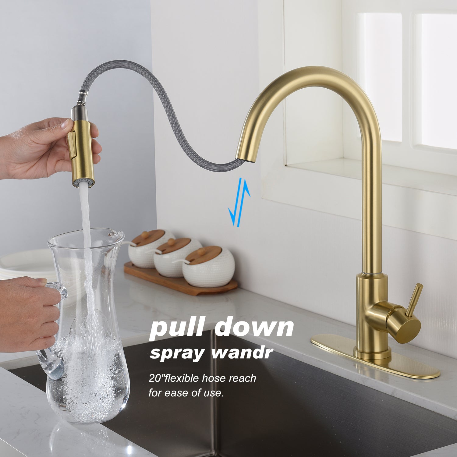 Touch Kitchen Faucet with Pull Down Sprayer - Gold
