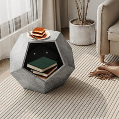 25.98"Modern Pet Furniture Cat Litter Side Table, Cement Gray