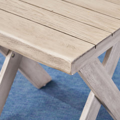 Rustic Tray Side Table - Light Grey