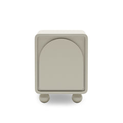 Wooden Nightstand with a Storage - White