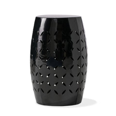 Barrel Shape Metal Side Table - Black