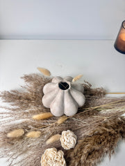 Minimalist rustic hand-painted flower shape small Bud vase 7“ tall- Beige wash