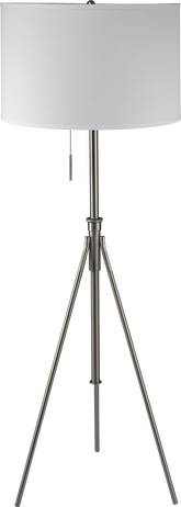 72"H Adjustable Tripod Floor w/ KD Shade - Brushed Nickel