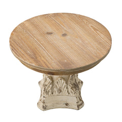 Rustic Cake Stand, Wood Cake Plate with Magnesium Base D10.5" x 7.5"