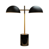 Nova Hydro Black Table Lamp with On/Off Switch, Double Lamp, Faux Marble Base 22.4' H X 20' W X 7.9' D for Living Room, Desk Lamps for Office Reading