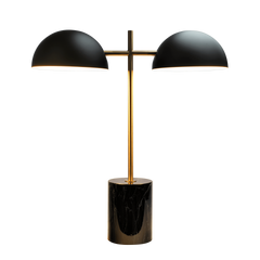 Nova Hydro Black Table Lamp with On/Off Switch, Double Lamp, Faux Marble Base 22.4' H X 20' W X 7.9' D for Living Room, Desk Lamps for Office Reading