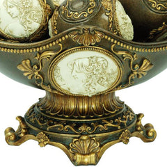 8" Tall Decorative Bowl, Bronze finish