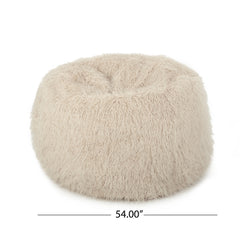 Modern Glam Faux Fur 5 Foot Bean Bag - Taupe