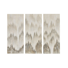 Sterling Mist 100% Hand Brush Embellished Canvas 3 Piece Set
