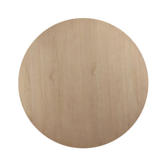 Caspian 5 Piece 59" Round Oak Finish Dining Table Set with Grey Chairs