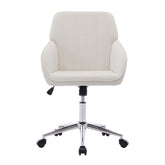 TY Adjustable Office Chair, Ergonomic Swivel Chair, Velvet Backrest Seat, Comfortable for Long Sitting, Beige