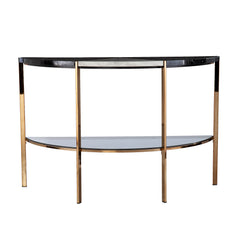 Modern Half-Moon Console Table - Black