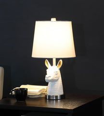 Patagonia White Llama Bust Resin Table Lamp 20.5"
