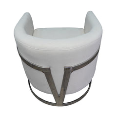Elegant Modern White and Silver Sofa Chair