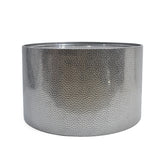 Braeburn Handcrafted Round Coffee Table Hammered Surface Silver Iron 26 Inch