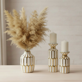 Candle Holders (Set of 2) + Vase 8”