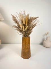 Rustic Decorative Vase Wood 8" tall - Brown