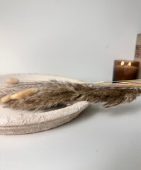Saucer 14" Clay Ceramic Hand-painted Textured - Cream Sand Wash