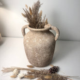 Rustic Minimalist Textured Hand-painted 10.5" tall - Brown wash