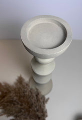 Sand Color Stone Style Candle Holder 15"