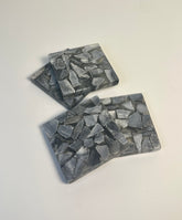 Black Grey Mosaic Marble Coasters Set of 4