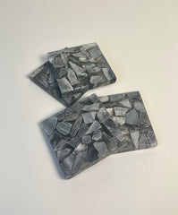 Black Grey Mosaic Marble Coasters Set of 4