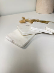 Set of 4 Luxury Marble White Coasters