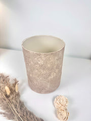 Minimalist Textured Hand-painted Glass Vase 8" - Beige washed