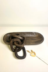 Set of 2 - Wood Tray & Wood Chain
