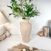 Hand-painted Amphora Vase Ceramic 18"" tall - Cream Sand wash