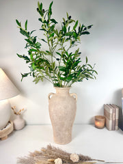 Hand-painted Amphora Vase Ceramic 18"" tall - Cream Sand wash