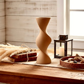 Modern Twisted Vase 16" - Coffee Brown
