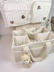 Set of 2 Duffel Bag and Caddy Diaper for Baby Essentials - Cream