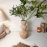 Minimalist Distressed Brown Wash Vase 14"