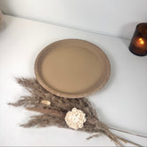 Rustic saucer 12"- Earth Brown on Brown