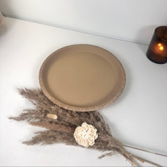 Rustic saucer 12"- Earth Brown on Brown