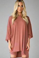 Women's Clothing Fashion Solid Color Loose T-shirt Tight Shorts Set