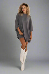 Women's Clothing Fashion Solid Color Loose T-shirt Tight Shorts Set