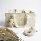 Cozy Plush Organizer with Bear Diaper Stackers & Caddies Newborn Baby Items Diaper Bags Organizer Cream