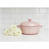 Pink Covered Brie Mini Baker (Stoneware) with Spreader (Stainless Steel & Wood Handle 6.5 inch)