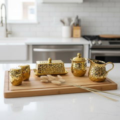 Elegant Gold Salt & Pepper, Butter Dish, Sugar Bowl & Creamer Pitcher (sold as a set or separately)