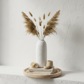 Minimalist Textured Ceramic White Vase 12"