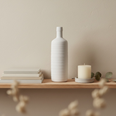 Minimalist Ceramic Bottle Vase 13" White