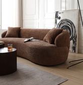 3 Seat Cloud Couch Boucle Sofa for Living Room, Bedroom, Office - Brown