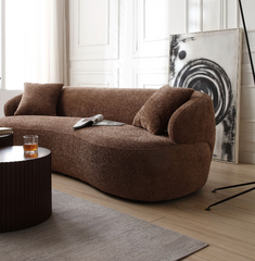 3 Seat Cloud Couch Boucle Sofa for Living Room, Bedroom, Office - Brown