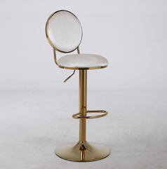 Bar Stools with Back and Footrest Counter Height Dining Chairs (Set of 2) - Beige