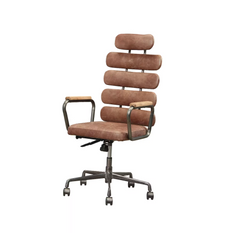 Retro Executive Office Chair, Top Grain Leather - Brown