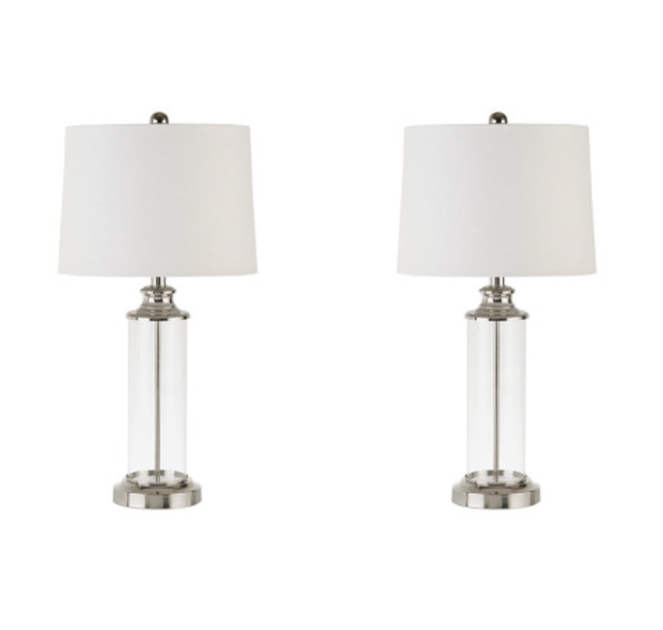 Clarity Glass Cylinder Table Lamp (Set of 2)