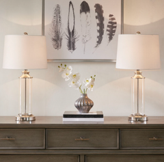 Clarity Glass Cylinder Table Lamp (Set of 2)