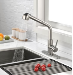 Kitchen Faucets with Pull Down Sprayer, Single Handle Kitchen Sink Faucet with Pull Out Sprayer, Brushed Nickel